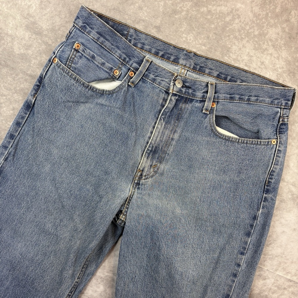 Levi 550 Jeans Mens 36x30 Blue Relaxed Fit 5-Pocket Cotton Denim Light Wash‎